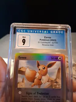 Eevee Reverse Holo Cgc 9 Mint Blue Label 2003 EX Sandstorm 63/100 Beautiful Card - Image 4