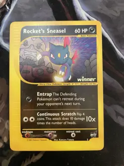 Pokemon Rocket’s Sneasel #5 Winner Stamp Best Of Game Promo - Image 1