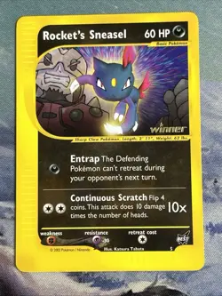 Rocket's Sneasel Winner Stamped 2002 Best of Game #5 Pokemon TCG - Image 2