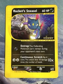 Rocket's Sneasel Winner Stamped 2002 Best of Game #5 Pokemon TCG - Image 3