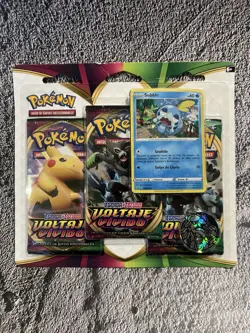 Pokemon TCG Sword And Shield Vivid Voltage Spanish 3 Pack Blister Vivido Voltaje - Image 1