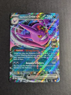 Team Rocket's Crobat Ex 122/182 Pokemon TCG S&V Destined Rivals Double Rare Holo - Image 2