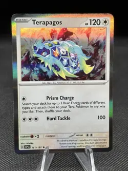 Pokemon TCG Terapagos 161/191 Sv08: Surging Sparks Holo Rare - Image 1