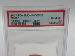 2024 POKEMON NOODLE Sticker Collection EEVEE Sanyo Foods RARE POP2 PSA GEM MT 10 - Image 2