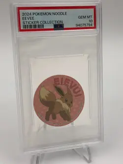 2024 POKEMON NOODLE Sticker Collection EEVEE Sanyo Foods RARE POP2 PSA GEM MT 10 - Image 3