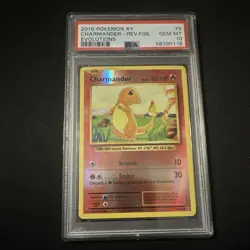Pokemon TCG 2016 XY Evolutions Charmander Reverse Holo 9/108 PSA 10 - Image 1