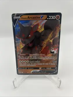 090/195 Hisuian Arcanine V Prize Pack Series Stamped Play Pokemon TCG Silver - Image 1