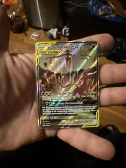 Pokemon TCG Espeon & Deoxys GX Ultra Rare Tag Team SM240 Holo Promo Blackstar - Image 1