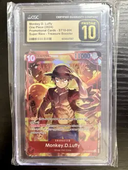 One Piece Monkey.D.Luffy Treasure Booster Set ST10-006 Promo CGC Pristine 10 - Image 1