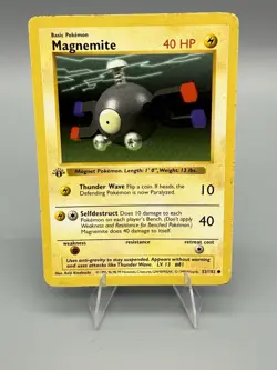 WOTC Pokemon TCG 1st Edition Magnemite 053/102 Base Set (Shadowless) Regular - Image 1