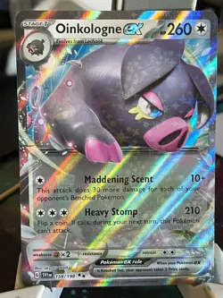 POKEMON OINKOLOGNE EX 158/198 DOUBLE RARE HOLOFOIL SCARLET & VIOLET BASE NM CARD - Image 1