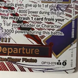 Divine Departure OP13-076 Rare Holo Event Card Roger - One Piece CCG Bandai - Image 2