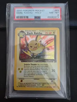 Pokemon WOTC 2000 Team Rocket Dark Raichu Holo 83/82 PSA 8 NM-MT - Image 1