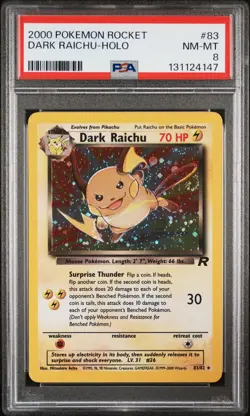 2000 POKEMON ROCKET #83 DARK RAICHU-HOLO PSA 8 - Image 1