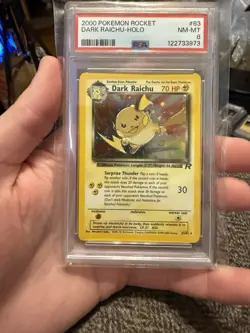 PSA 8 Dark Raichu Holo Secret Rare NM - MT #83 Rocket Set 2000 Pokemon 112807823 - Image 1