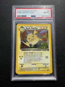 Dark Raichu 2000 Pokemon Rocket Holo #83 PSA 8 - Image 1