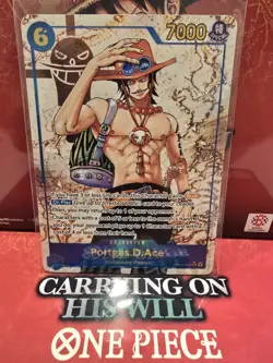 One Piece TCG Carrying on His Will - Portgas.D.Ace Alt Art OP13-119 SEC - NM - Image 3