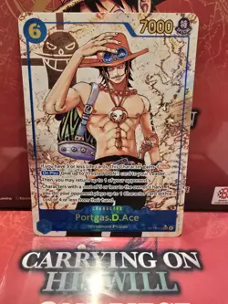 One Piece TCG Carrying on His Will - Portgas.D.Ace Alt Art OP13-119 SEC - NM - Image 4