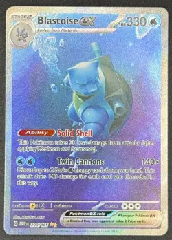 Blastoise ex 200/165 Pokemon TCG SV: Scarlet & Violet 151 SIR Full Art NM - Image 1