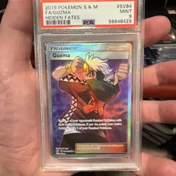 PSA 9 Mint Pokemon Guzma SV84/SV94 Hidden Fates Full Art - Image 1