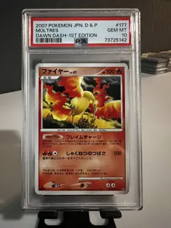 2007 Pokemon (Japanese) D&P Dawn Dash - #177 Moltres [1st Edition] - PSA 10 - Image 1