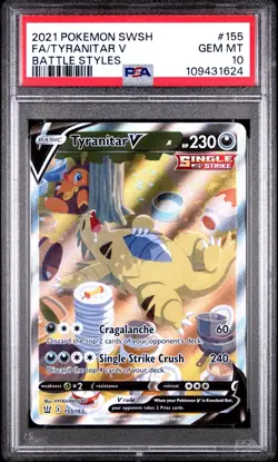Tyranitar V #155 | PSA 10 | Pokemon Battle Styles | Alternate Art - Image 1