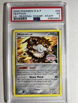 PSA 3 STAFF Heatran Pokemon Regional Championships Promo 30/146 Pokemon TCG - Image 1