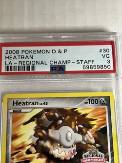 PSA 3 STAFF Heatran Pokemon Regional Championships Promo 30/146 Pokemon TCG - Image 4