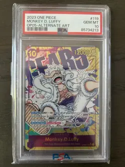 2023 One Piece Monkey D. Luffy Alt Art OP05-119 SEC PSA 10 Gem Mint English - Image 1