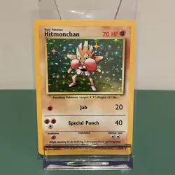 Hitmonchan 7/102 Pokemon Card TCG Base Set Unlimited Holo Rare - Image 1
