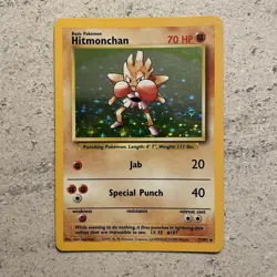 Hitmonchan 7/102 Pokemon Card TCG Base Set Unlimited Holo Rare - Image 2