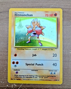 Pokemon TCG: Rare Vintage Hitmonchan Holo Card (WOTC Base Set - 7/102) - Image 1