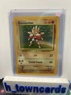 Hitmonchan Holo Rare Pokemon Card 7/102 Original Base Set, WOTC 1999 TCG - Image 1