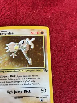 Hitmonlee 7/62 Fossil Holo Wotc Pokemon Card Lp + 1999 - Image 2