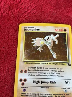 Hitmonlee 7/62 Fossil Holo Wotc Pokemon Card Lp + 1999 - Image 3
