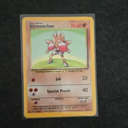 Pokemon TCG Base Set Hitmonchan 7/102 Holo Rare Basic 70 HP 1999 English Card - Image 1