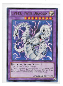 UNLIMITED CYBER TWIN DRAGON 1996 SDCR-EN037 YUGIOH CARD (LP/MP) - Image 1