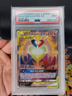 POKEMON SUN & MOON TEAM UP #170 FULL ART/LATIAS & LATIOS GX PSA 9 2019 - Image 1