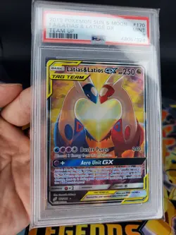 POKEMON SUN & MOON TEAM UP #170 FULL ART/LATIAS & LATIOS GX PSA 9 2019 - Image 2
