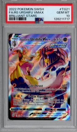 2022 Pokemon SWSH: Brilliant Stars #TG21 FA/RAPID STRIKE URSHIFU VMAX - PSA 10 - Image 1