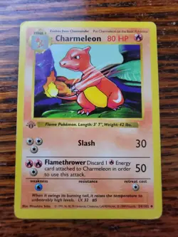 1999 Pokemon Charmeleon 24/102 Base Set Shadowless 1st Edition - MP - Image 1