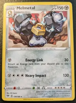 Melmetal 130/189 Rare Sword & Shield: Darkness Ablaze Pokemon TCG - Image 1