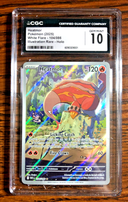 Heatmor Illustration Rare #104 - CGC GEM MINT 10 - SV White Flare - Pokemon TCG - Image 1