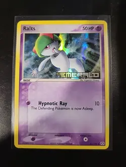 Ralts 61/106 EX Emerald Pokemon Card Stamped Reverse Holo Foil Rare Near Mint - Image 1
