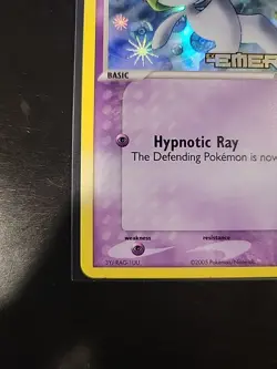 Ralts 61/106 EX Emerald Pokemon Card Stamped Reverse Holo Foil Rare Near Mint - Image 3