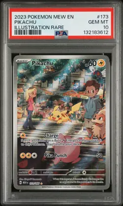 2023 POKEMON MEW EN-151 ILLUSTRATION RARE #173 PIKACHU PSA 10 - Image 1