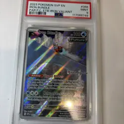 2023 POKEMON SVP PARDOX RIFT POKEMON CENTER ETB PROMO #066 IRON BUNDLE PSA 9 - Image 1