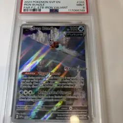 2023 POKEMON SVP PARDOX RIFT POKEMON CENTER ETB PROMO #066 IRON BUNDLE PSA 9 - Image 2