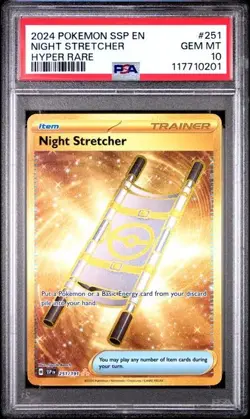 PSA 10 - 2024 Pokemon SSP EN NIGHT STRETCHER Hyper Rare #251 (0201) - Image 1