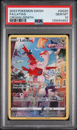 2023 POKEMON SWORD & SHIELD CROWN ZENITH #GG20 FULL ART/LATIAS PSA 10 - Image 1